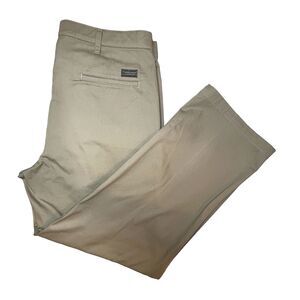 Timber Creek By Wrangler Mens 36x29 Tan Straight Chino Pants Pleated‎ Front
